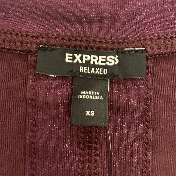 Express Women's Supersoft Relaxed Shine V-Neck Long Sleeve Tee Wine Size XS NWT - Picture 8 of 13
